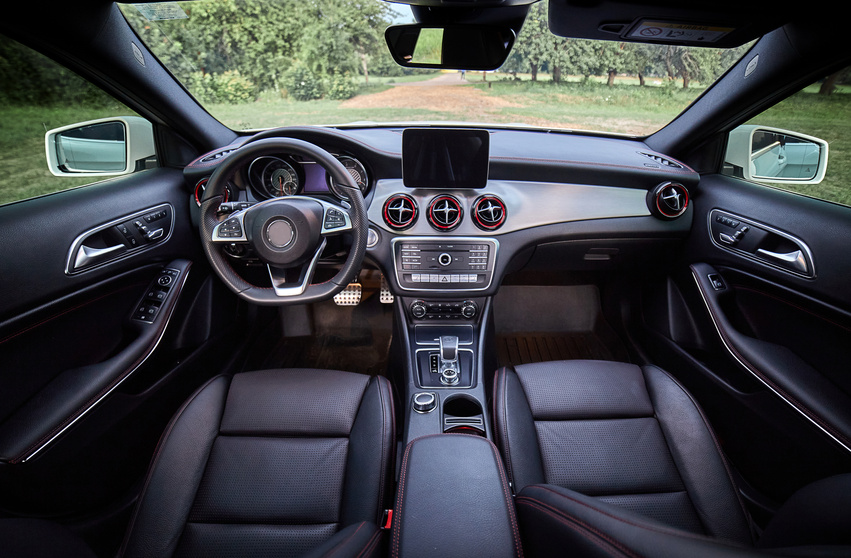 Inside moden car background, luxury car interior elements wallpa